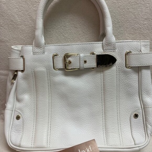 Charles David white pebble leather handbag with dustbag - Picture 16 of 16